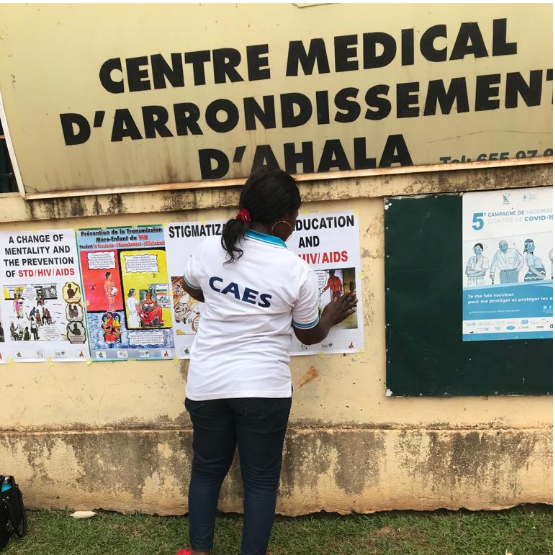 Campagne  d’affichage du 22 septembre  2023 LUTTE CONTRE LES IST, VIH/SIDA ET COVID 19 : Les Centres d’Accueil de l’Espoir (CAES) sont toujours actifs pour la protection des populations !