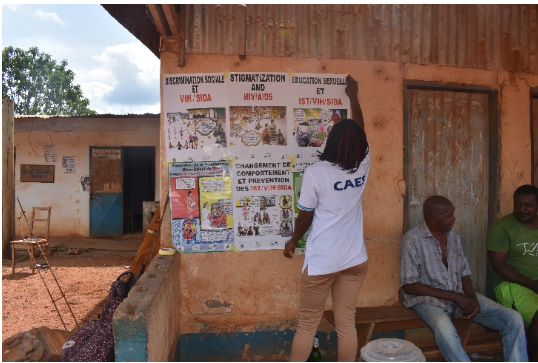 Campagne d’affichage du 26 mai 2023 LUTTE CONTRE LES IST, VIH/SIDA ET COVID 19 : Les Centres d’Accueil de l’Espoir (CAES) ne lâchent pas prise !